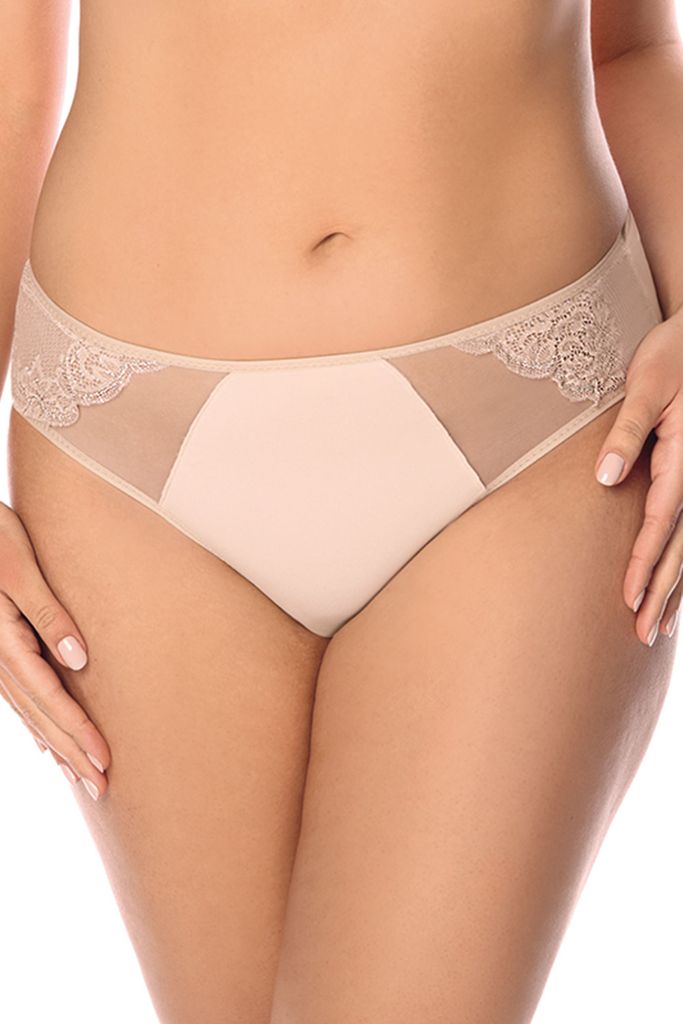 Vivisence dame slip 1044 unterhose netz spitze unterwäsche dessous, beige, xxl