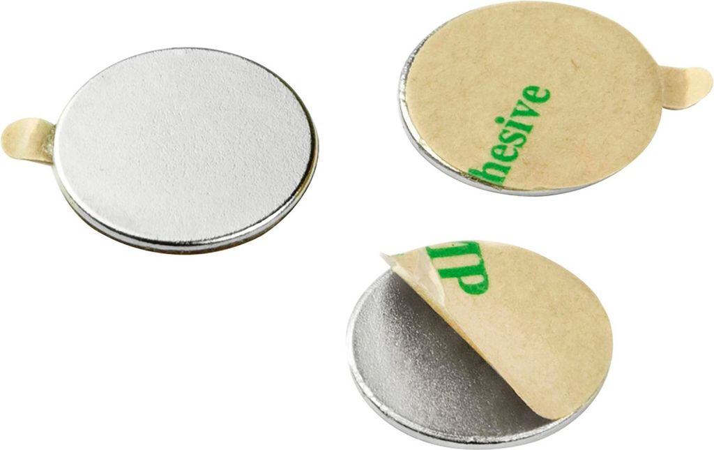 Scheibenmagnete (Rundmagnet) ø 25 mm Magnete selbstklebend Neodym vernickelt