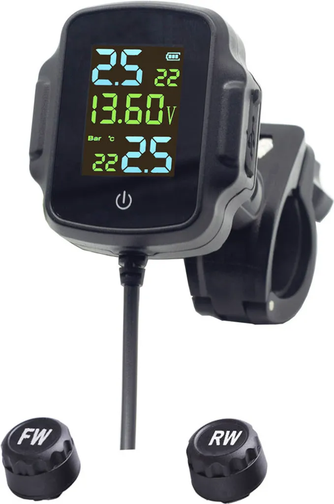 Système TPMS Moto sans fil avec 2 capteurs externes et support USB