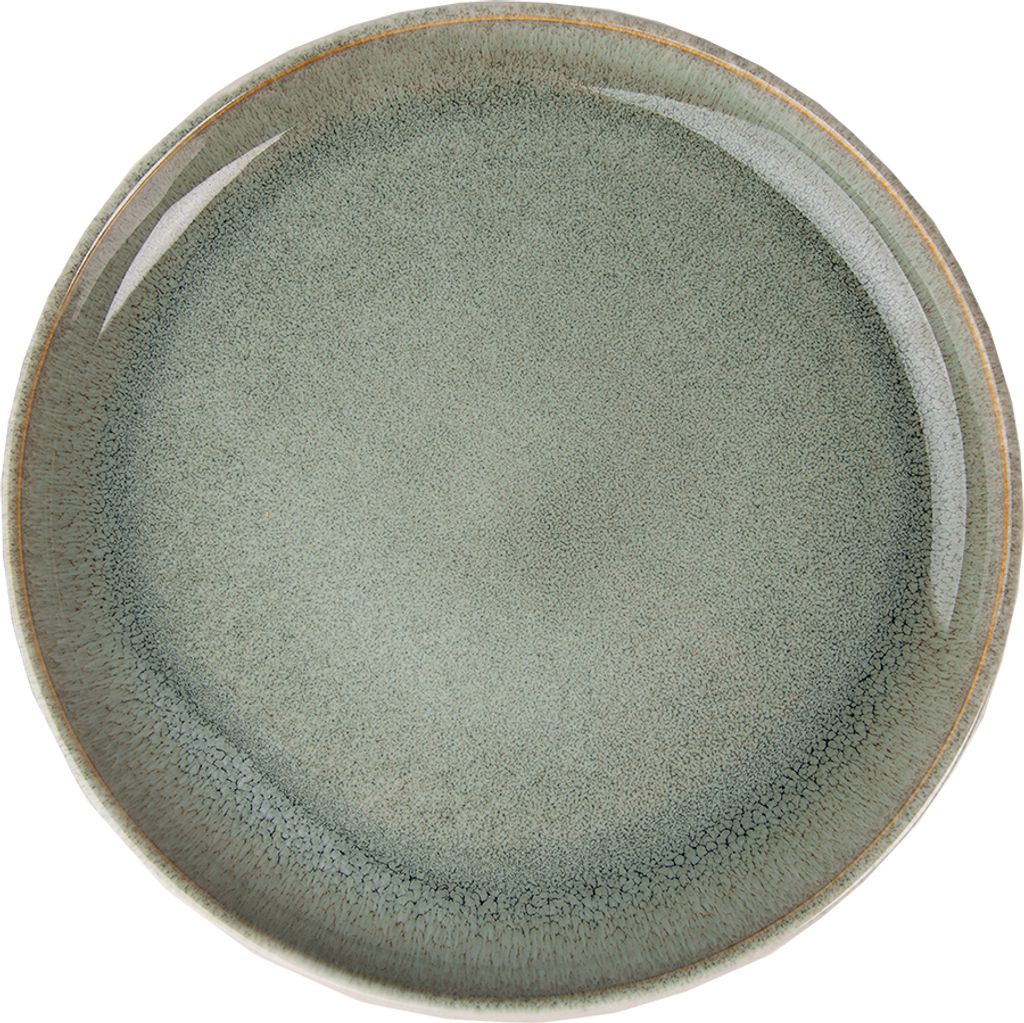 Clayre & Eef Frühstücksteller Ø 21 cm Grün Keramik Produktbild 