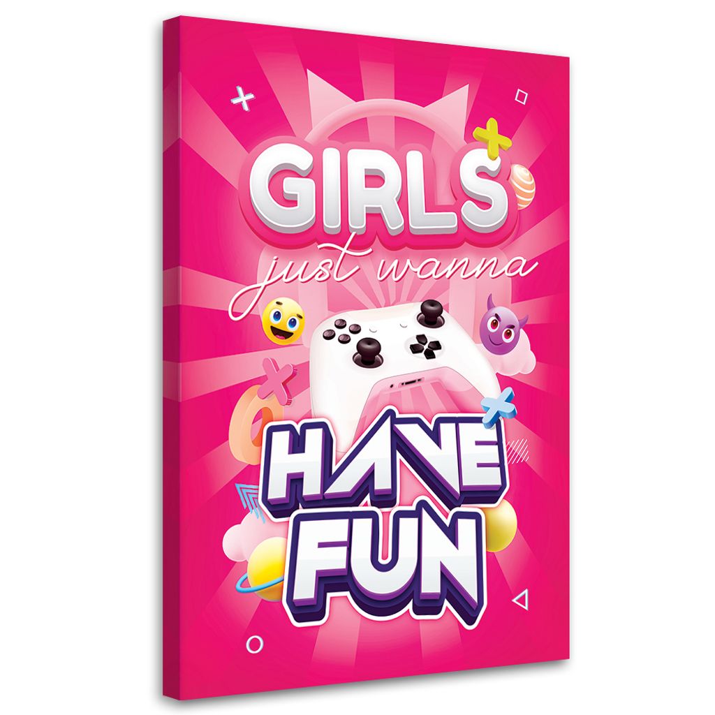 Leinwandbild Aufschrift Gaming für Frauen 70x100 Feeby Bunt bild für die wand bereit zum aufhängen
