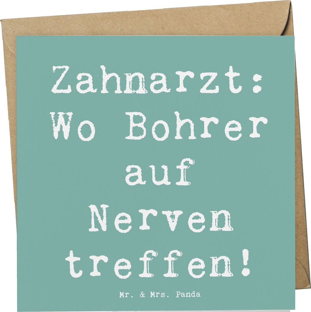 Mr. & Mrs. Panda Klappkarte Spruch Zahnarzt Nerven - Produktbild 