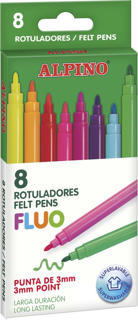 ALPINO Fluorescenčné fixky 8 farieb Obrázok produktu 
