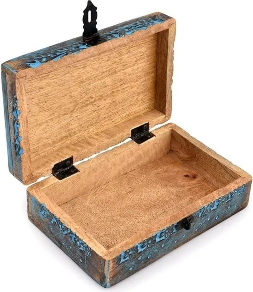 Coffret à bijoux en bois sculpté Arbre de Vie - Boîte avec verrouillage