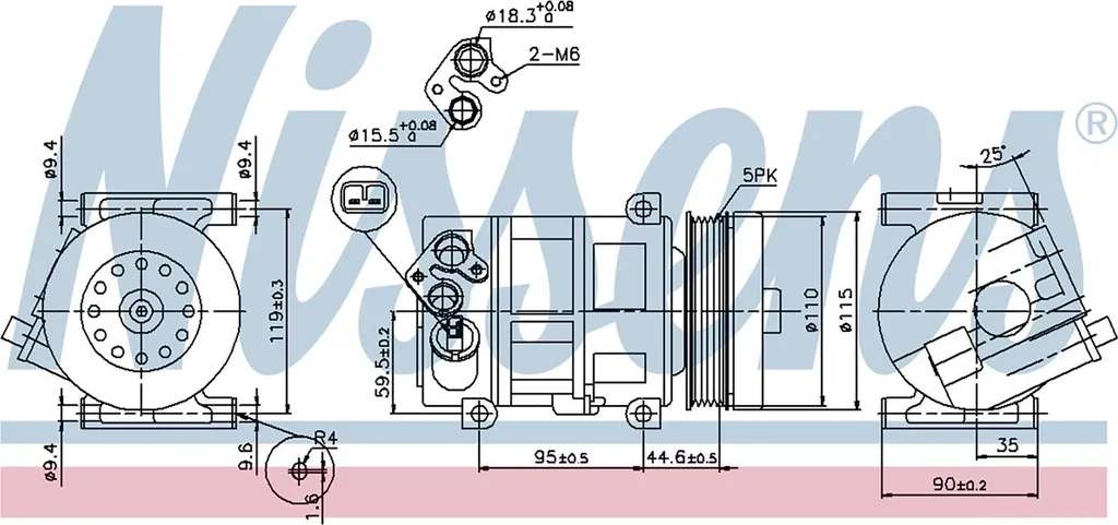 Compresseur Climatisation 55194880 Robuste et Silencieux pour Denso