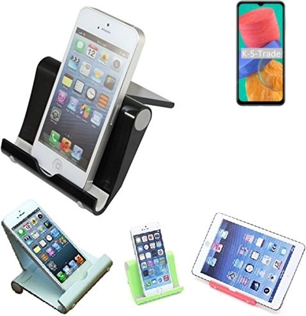 K-S-Trade Handy-Ständer kompatibel mit Samsung Galaxy M33 5G faltbarer Tischständer Smartphone Tablet Halterung Reise