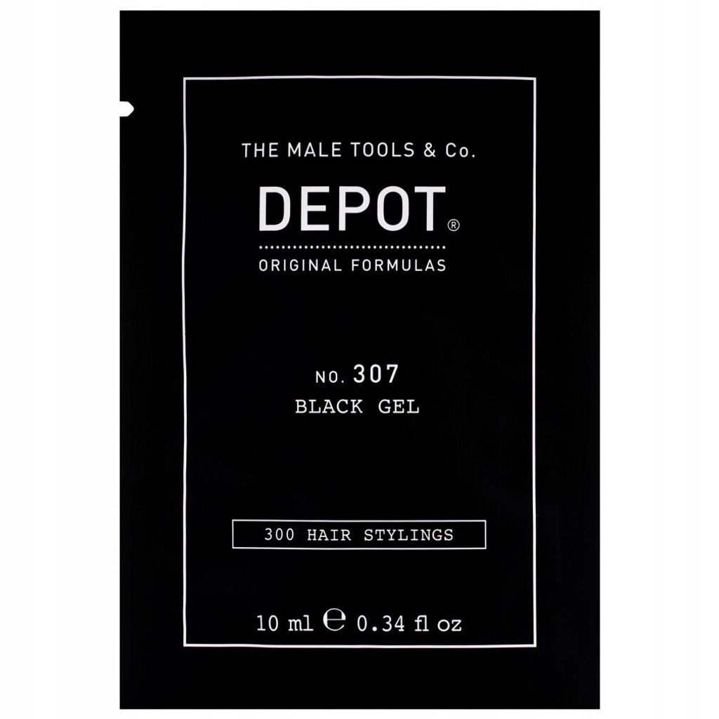 Depot Nr. 307 Schwarz Gel 10 ml | WLP-8206 | Gel de Schwarzpigment Hairstyling für temporäre Deckung de graues Haar und Volumen | EAN 8032274076674