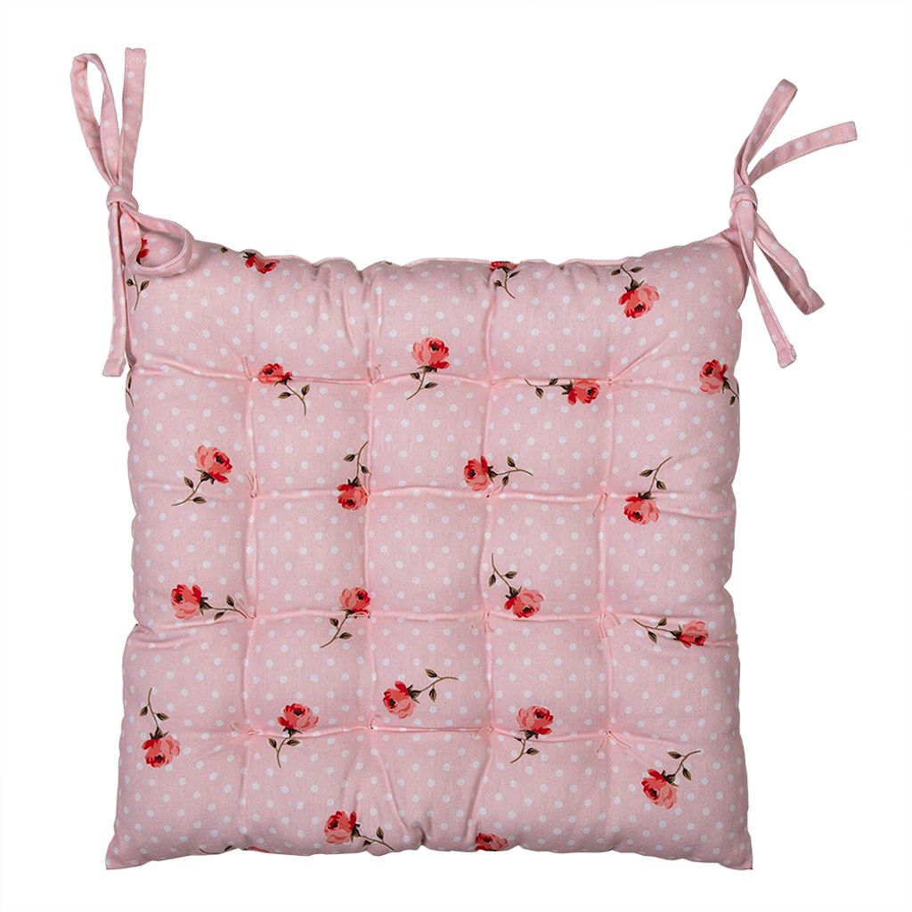 Clayre & Eef Stuhlkissen Schaumstoff 40x40x4 cm Rosa Produktbild 