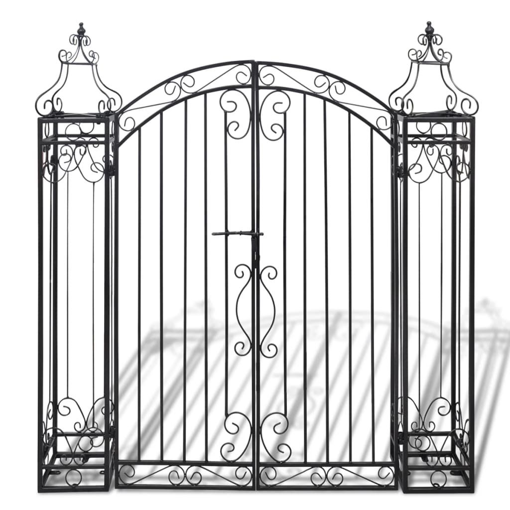 vidaXL Porte de jardin décorative en fer forgé 122×20,5×134 Image du produit 