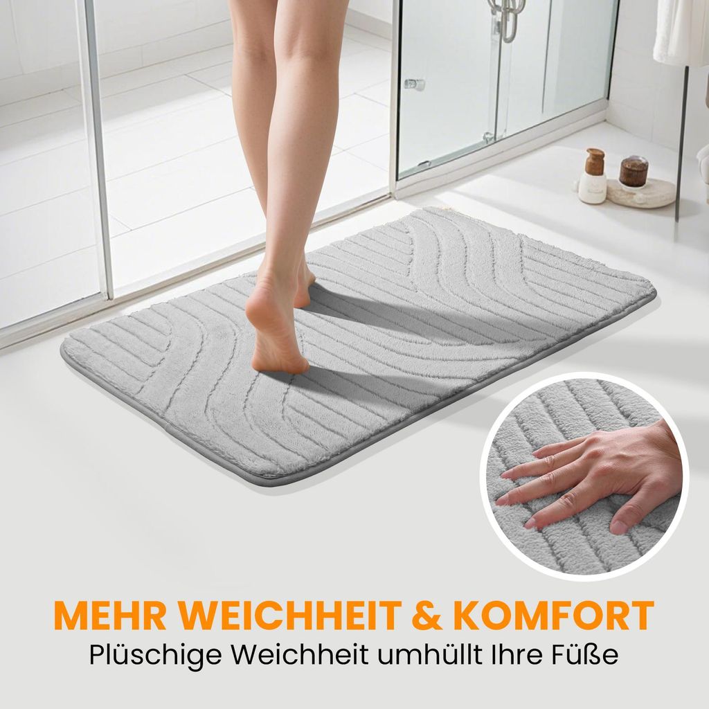 HOMELUX Badematten Set 2 Teilig rutschfest Badvorleger
