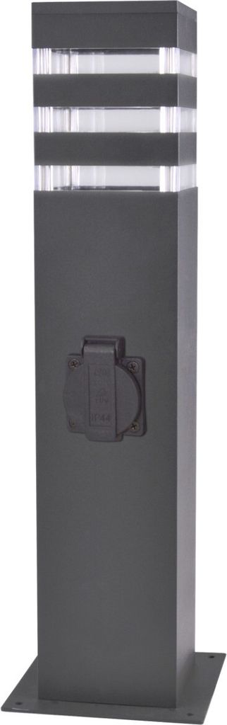 Záhradný stĺpik s elektrickou zásuvkou 44 cm 1xE27 Grafit Obrázok produktu 