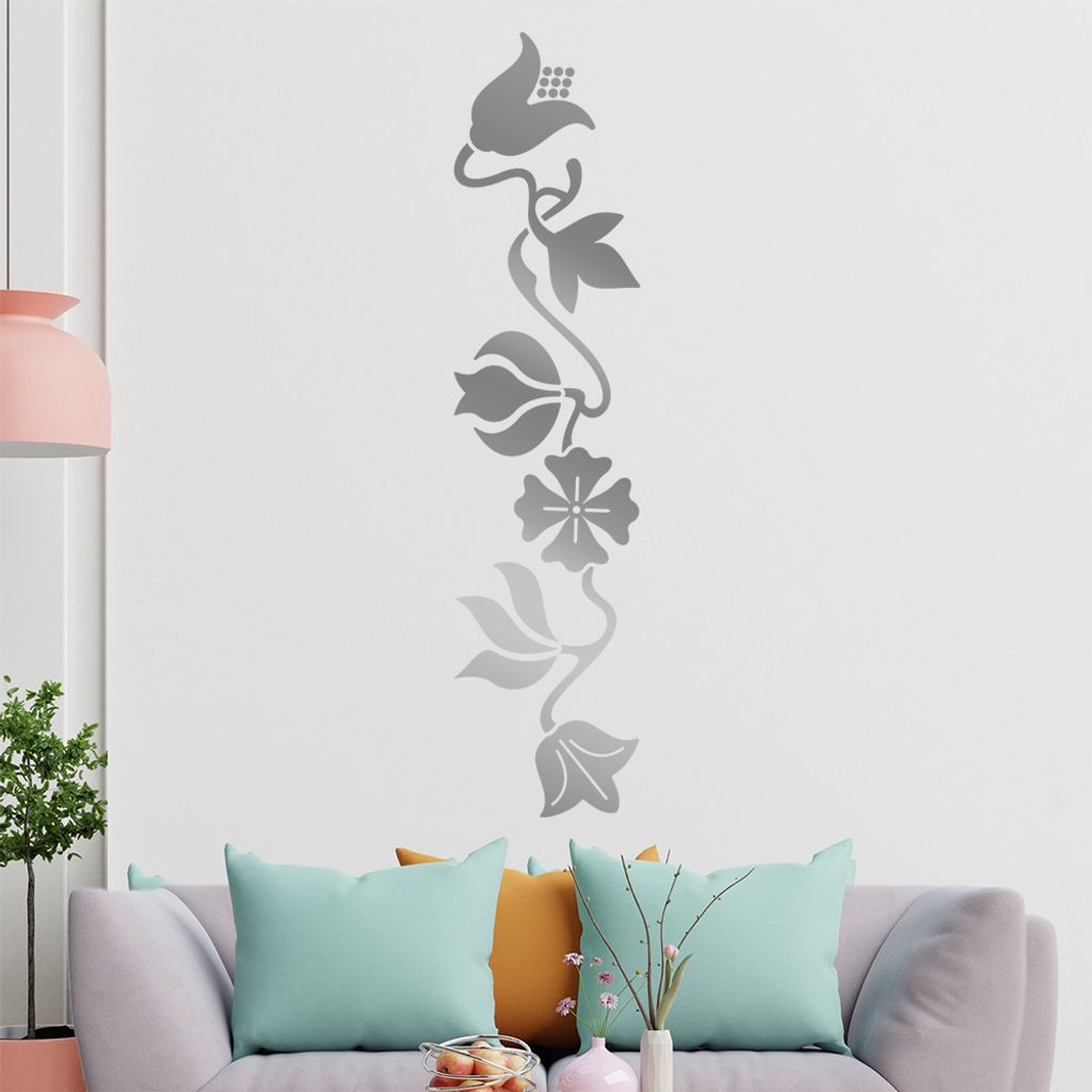 große Blüten und Blätter Wandtattoo in 6 Größen - Wandaufkleber Wall Sticker - Dekoration, Küche, Wohnzimmer, Schlafzimmer, Badezimmer