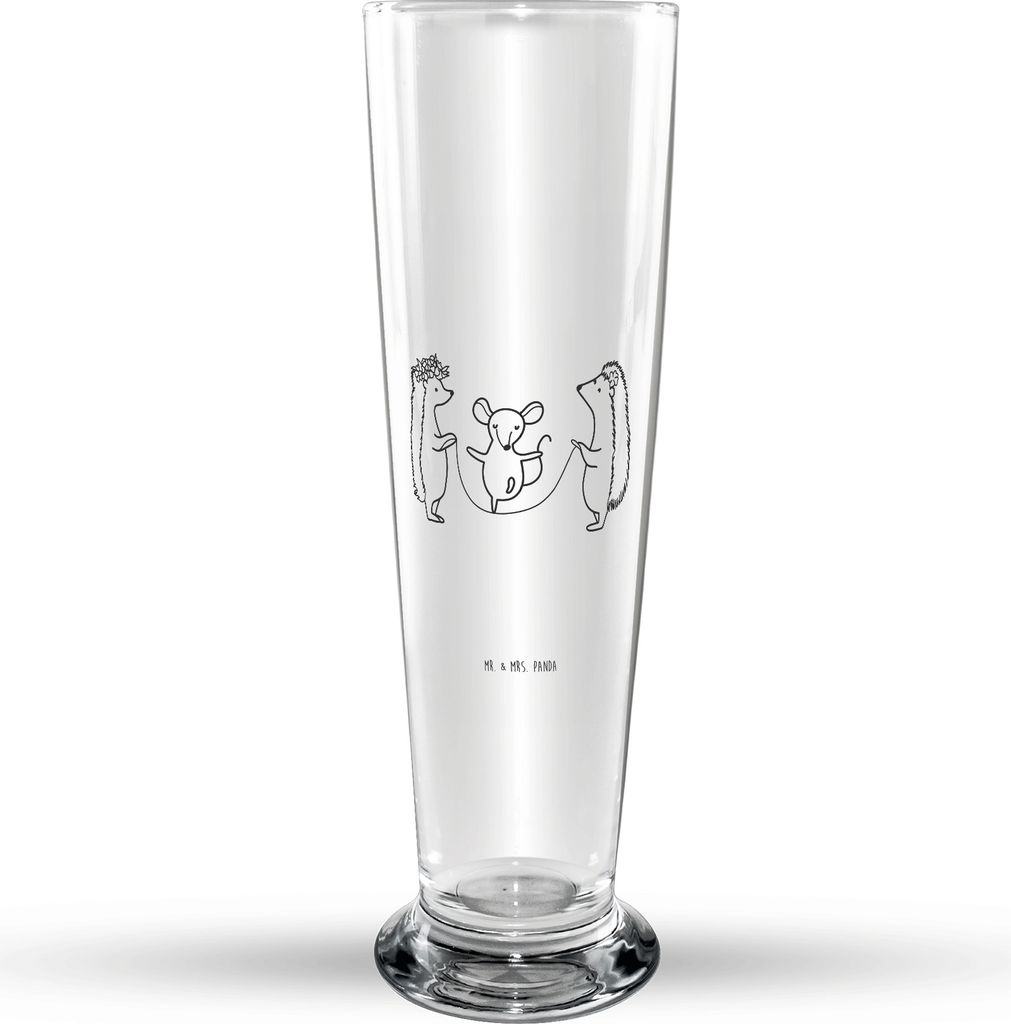 Mr. & Mrs. Panda Trinkglas Igel Seilhüpfen - Transparent - Geschenk, Glasbecher, Bierbecher, Lustige Sprüche, Kindergarten, Glasbierglas, Maus, B...