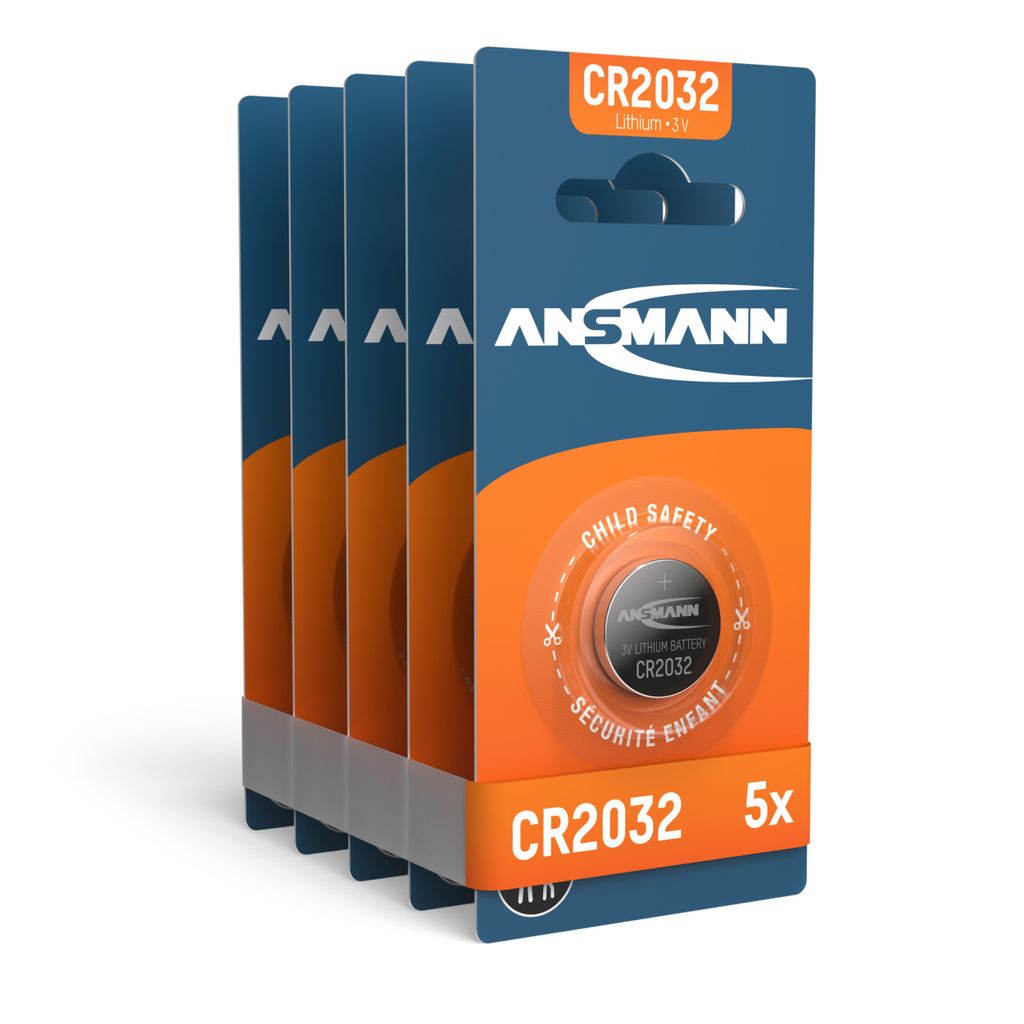 ANSMANN 5x CR2032 Batterie Lithium Knopfzelle 3V/ für TAN-Gerät, Uhren, etc.