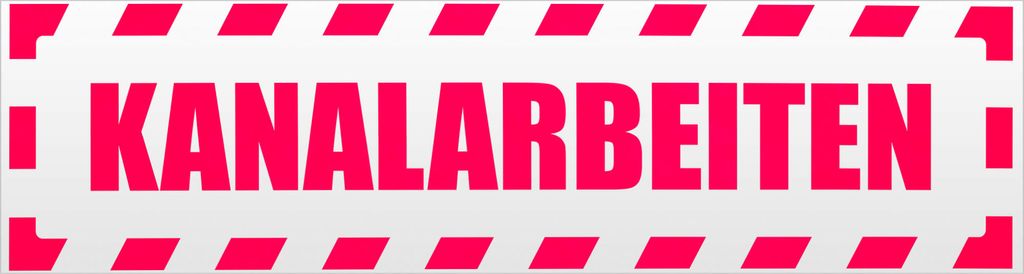 Kiwistar Kanalarbeiten gestreift Magnetschild Schild magnetisch - 45cm Neonpink - Magnetfolie für Auto PKW Kfz