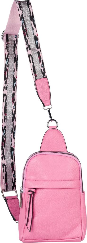 styleBREAKER Damen One Shoulder Rucksack, gemusterter Schultergurt, Einfarbige Crossbody Bag, Cityrucksack, Sling Bag 02012387