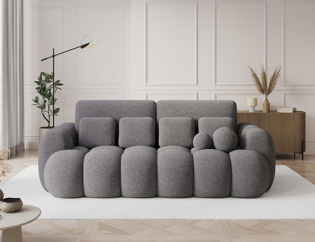 Schlafsofa COTONN – Sofa mit Schlaffunktion, Bettkasten und Kissen, 256 × 119 cm