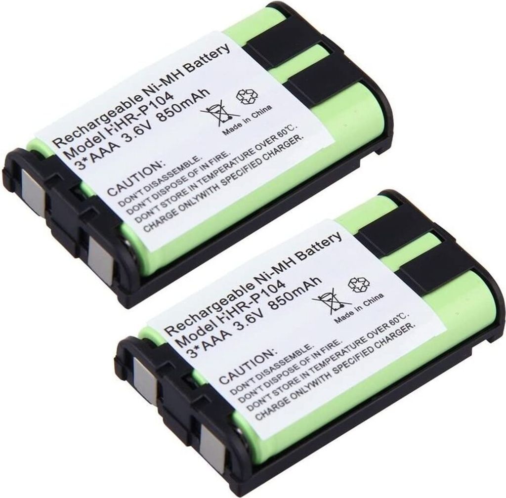 2er Pack 850mAh Home Phone Akku für KX-TGA234 HHR-P104 HHR-P104A HHRP104 HHR P104A