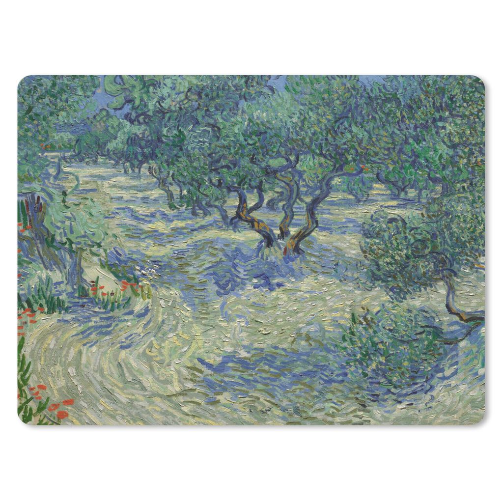 MuchoWow Mauspad Mousepad Der Olivenhain - Vincent van Gogh 40x30 cm - Mousepads - Maus Mat - Pad - Mausunterlage - Anti Rutsch