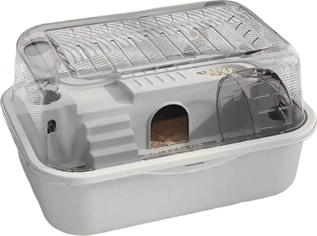 Hamsterkäfig, transparent, Hamsterhabitate, Acryl, Kleintier-Spielhaus mit Rad, Wasserflasche für Hamster, Ratten, Rennmäuse, Meerschweinchen