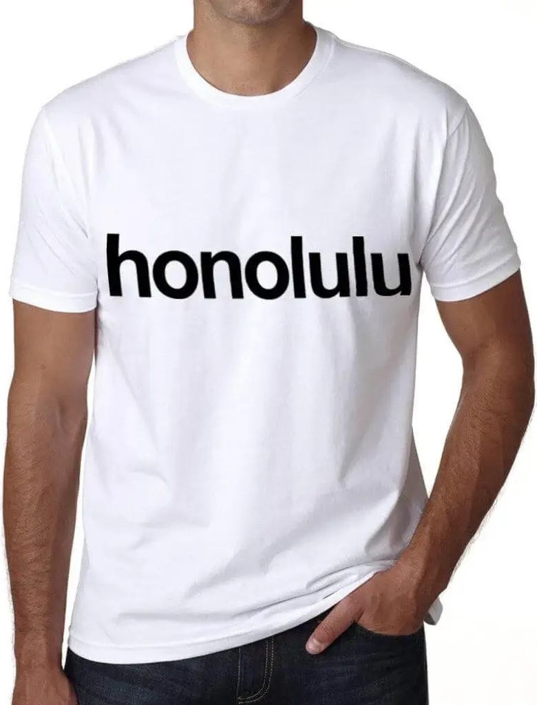 Herren Grafik T-Shirt Honolulu Öko-Verantwortlich Vintage Jahrgang Kurzarm Lustige Druck Geburtstag Geschenk Mann