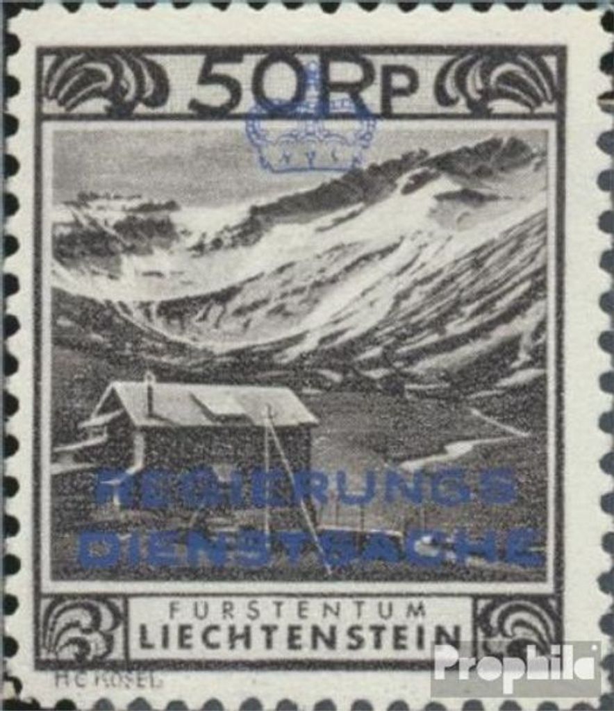 Briefmarken Liechtenstein 1932 Mi D6C mit Falz Dienstmarken