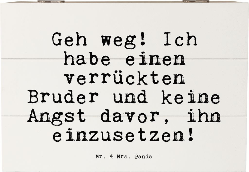 Mr. & Mrs. Panda Geschenkbox Geh weg! Ich habe... 22 x 15 cm - Weiß - Geschenk, fotobox, Aufbewahrungsbox Holz, Bro, Box, Sprüche, schatztruhe, F...