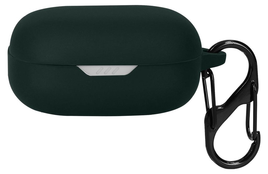 kwmobile Schutzhülle für JBL Wave Flex / Wave Flex 2 Hülle - TPU Silikon Case für Kopfhörer Ladecase - stoßfestes Cover mit Karabiner - Dunke...