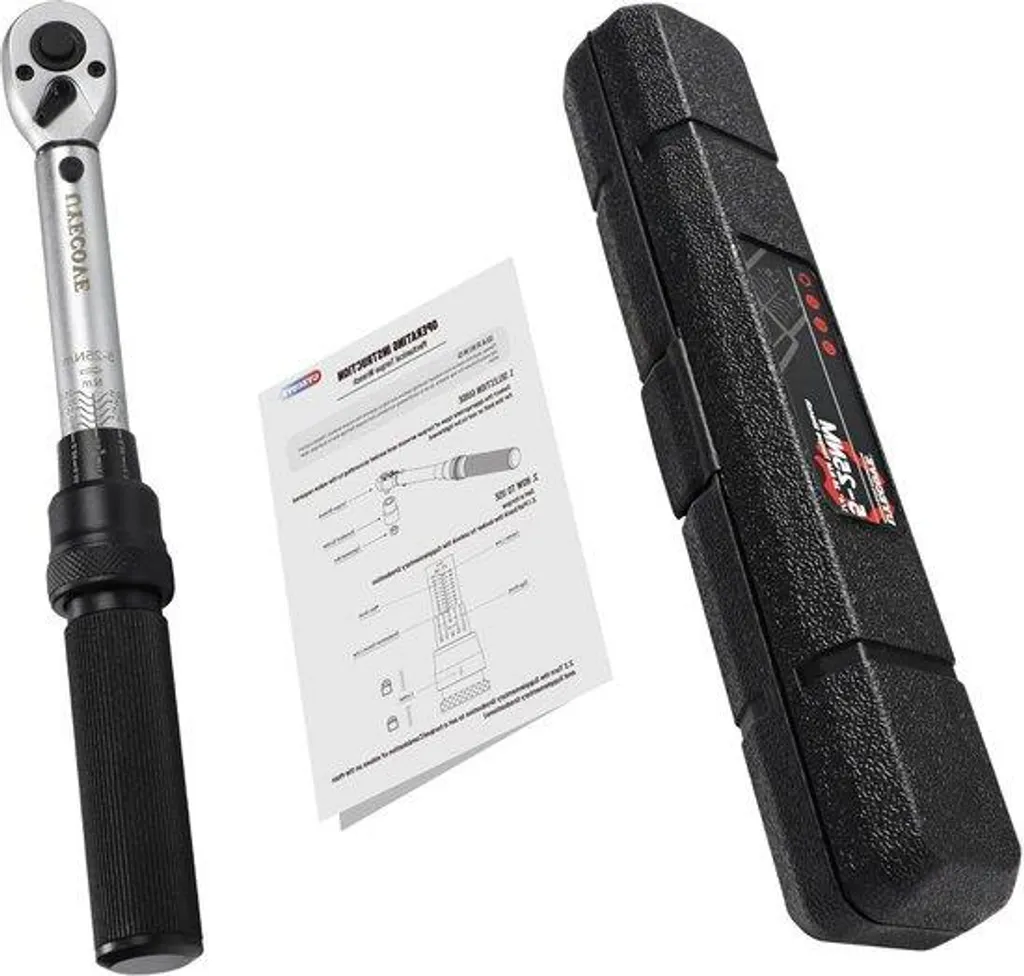 Clé à cliquet 1-25 Nm en acier robuste pour réglage vélo carbone 1/4"