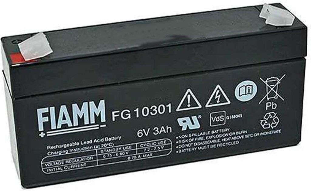 Fiamm FG10301 6V 3.0Ah Blei-Vlies Akku AGM VRLA mit VdS