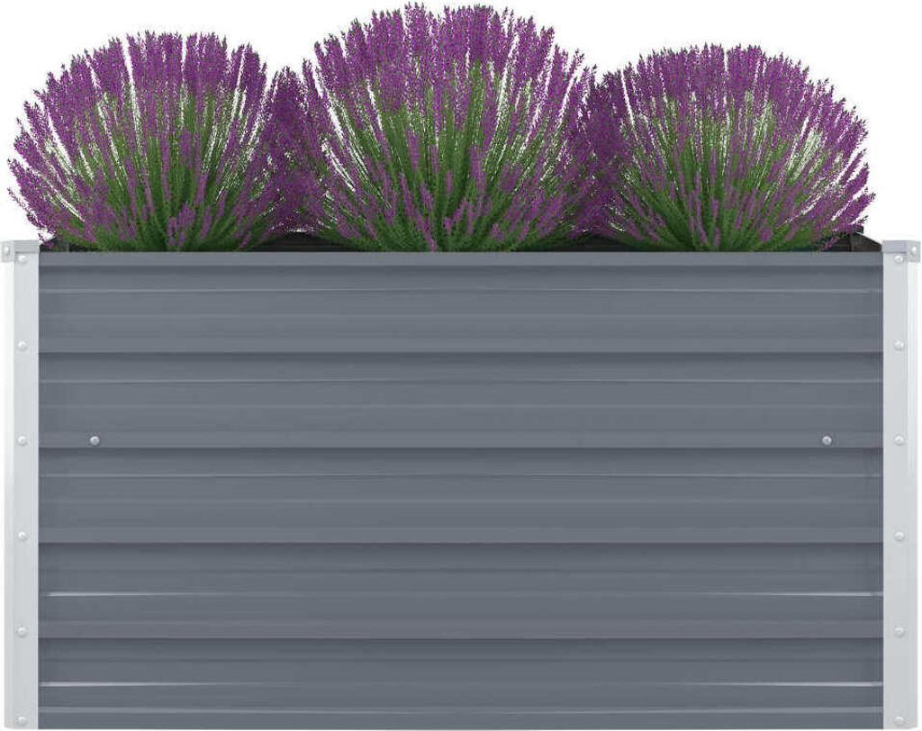 The Living Store Hochbeet 100 x 100 x 45 cm Verzinkter Stahl Grau