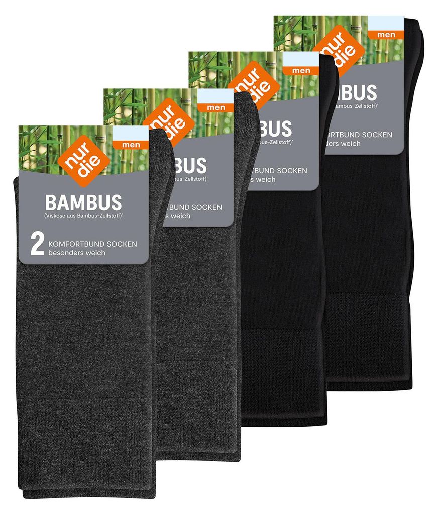 NUR DIE Herren Freizeitsocken Bambus Komfortbund 8-Pack Produktbild 