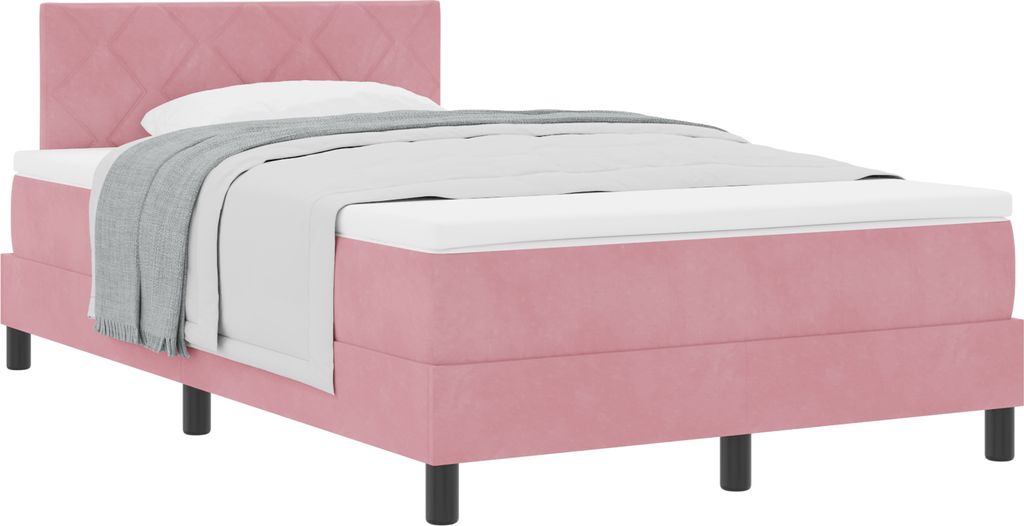 "2025"cloris Bettrahmen, Boxspringbett mit Matratze Rosa 120x200 cm Samt - Klassische Betten CHY80640