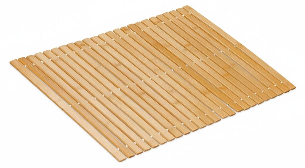 Tapis de bain en bambou Relaxdays, 60 x 40 cm, tapis de Image du produit 