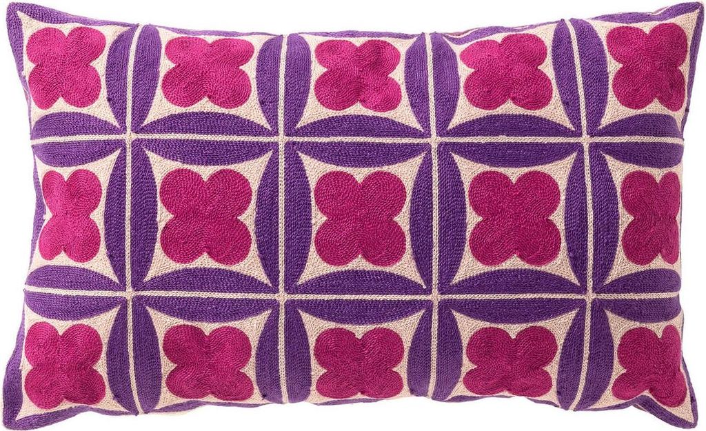 Dutch Decor Dekokissen Clover 30x50 cm Lila Geometric