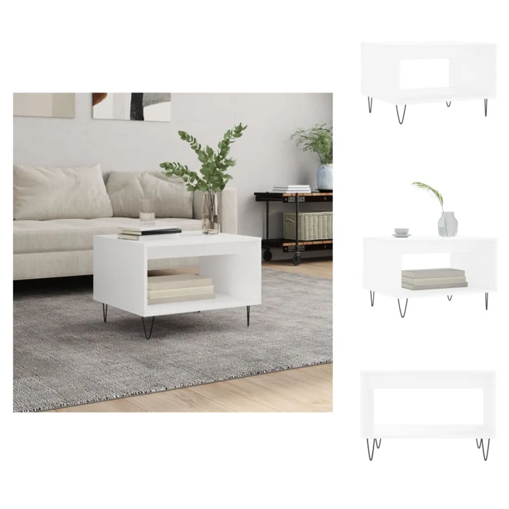 vidaXL Tavolino bianco 60x50x40 cm in legno - Tavolini da caffè