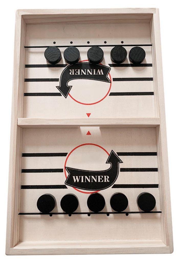 Schnelles Sling Puck Spiel, Desktop Slingshot Brettspiele Spielzeug, Tischkampf 2 in 1 Holzhockeyspiel, Schach spielen Eltern Kind Interaktionsspie...