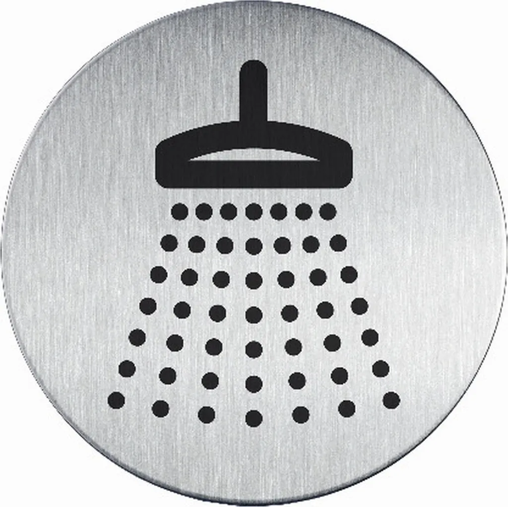 5 Cartelli Porta 'Shower' 83mm Argento - Segnaletica Robusta e Veloce