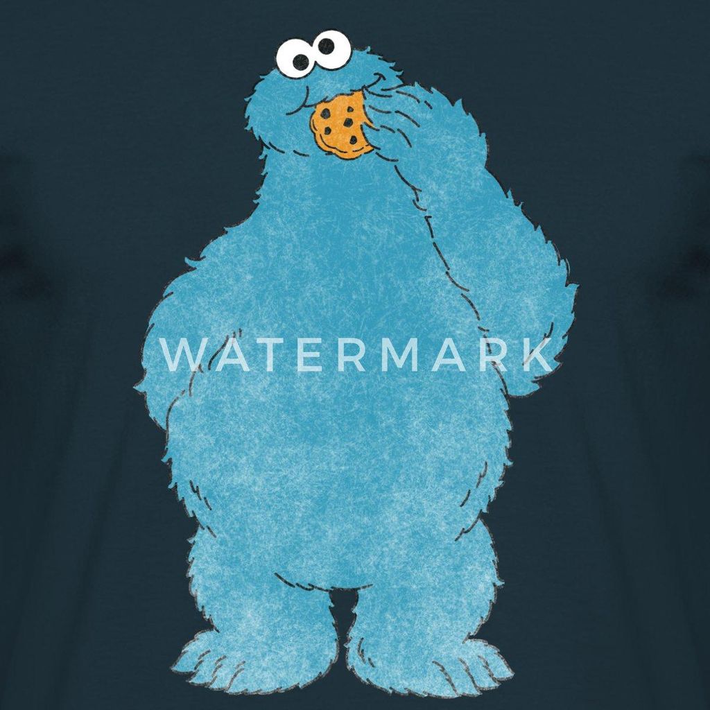 Spreadshirt Sesamstraße Krümelmonster Naschen Männer T-Shirt, 3XL, Navy