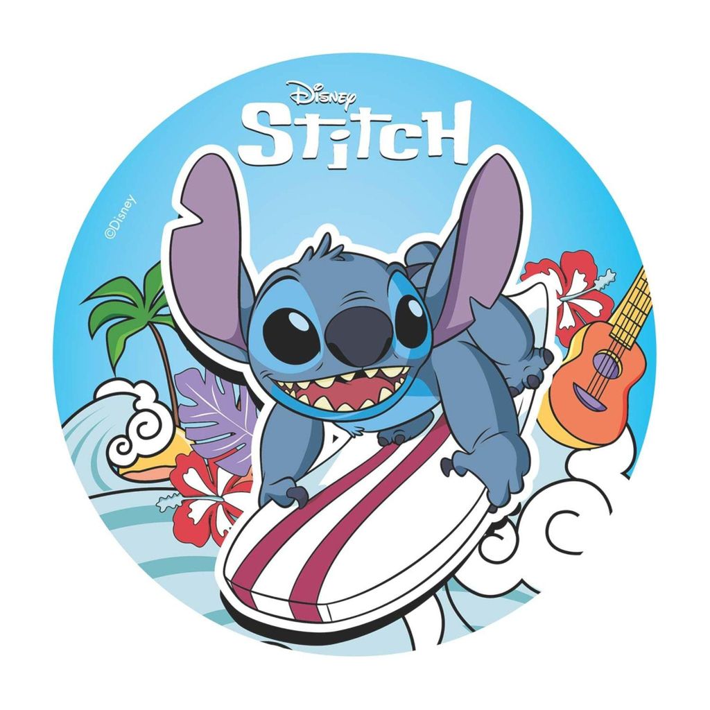 dekora - Stitch Essbare Oblate - Kinderkuchendekoration - Rund 20 cm