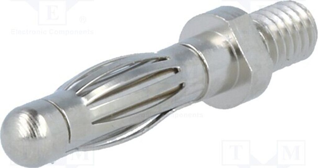 5x Stecker 26mm 33VAC 4mm Bananen 32A 70VDC vernickelt FK 1209 NI Bananenstecker