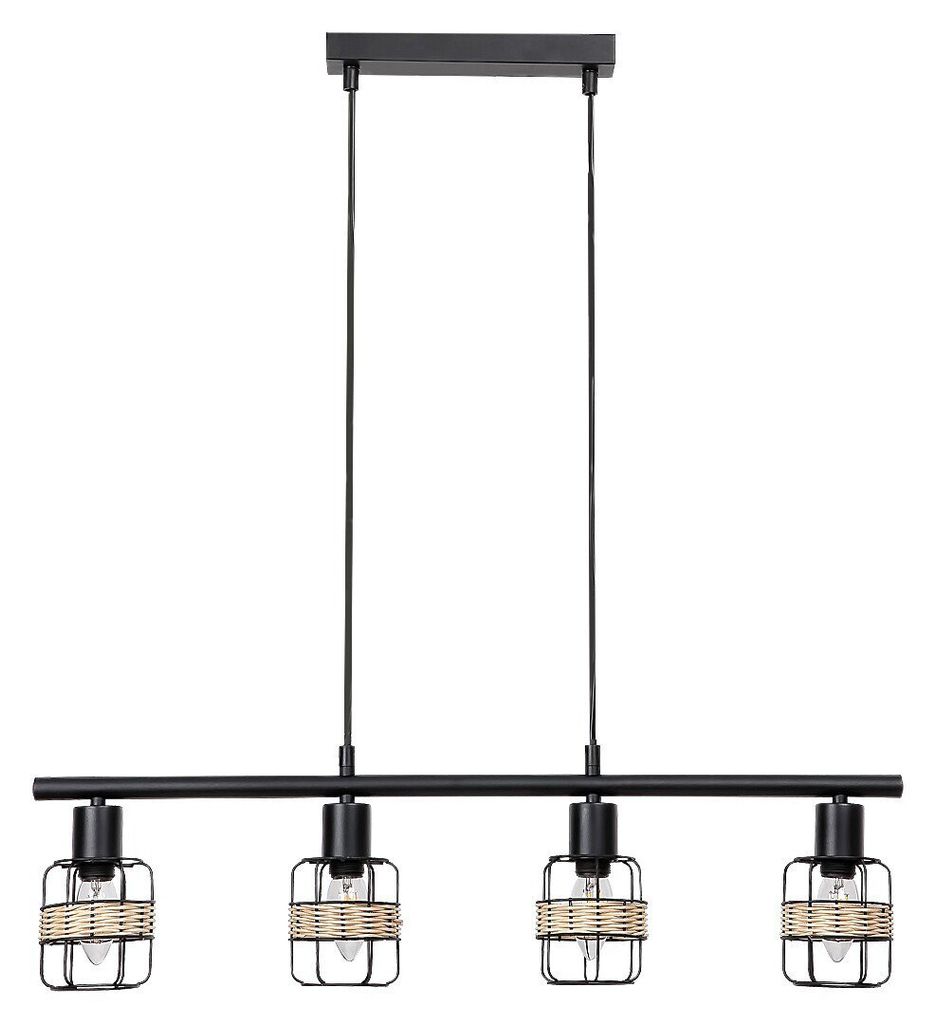 Rabalux 5284 Pendelleuchte 4 Spots Indiana, E14, schwarz, rund, Industriell, ø95mm