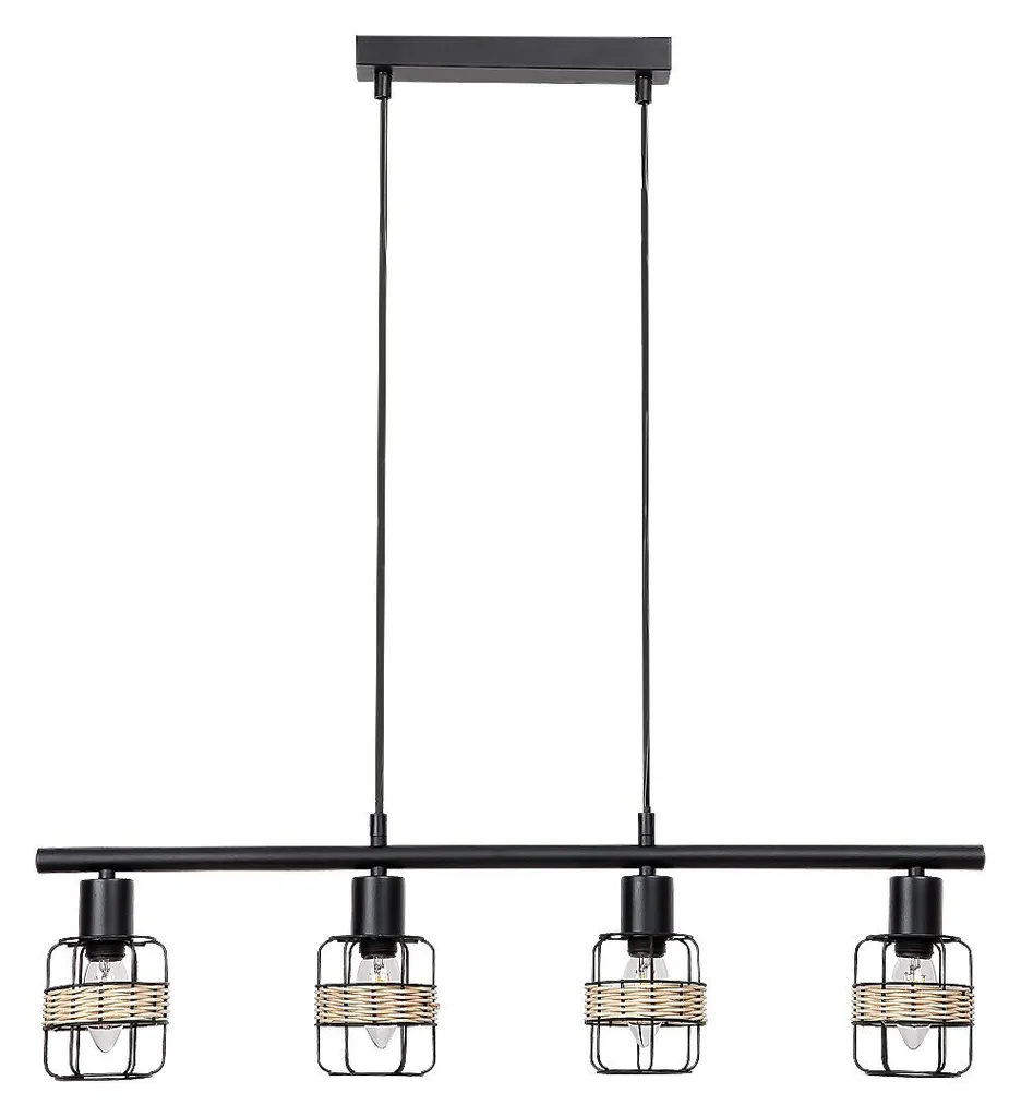Lampe suspendue industrielle E14 4x25W noir 5284 Indiana Rabalux