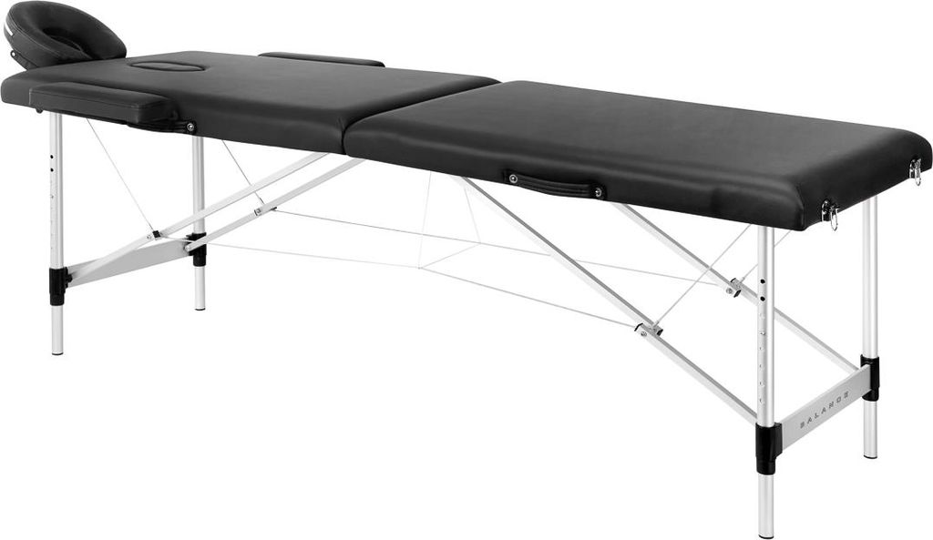 Balance Klapptisch für Massagen, Aluminium, 2 Segmente, schwarz