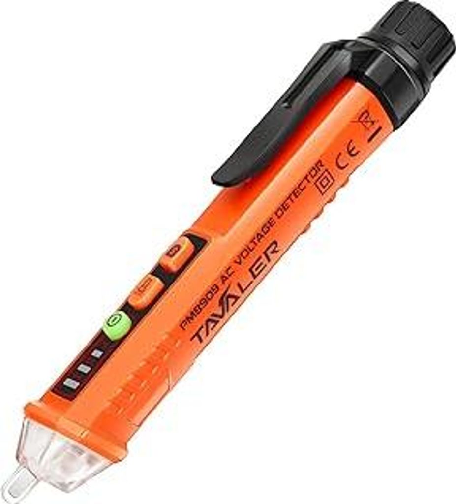 Berührungsloser Spannungsprüfer/Phasenprüfer, Tavaler Kontaktloser Stromprüfer Berührungslos AC 12V-1000V/48V-1000V Stromtester mit akustische...