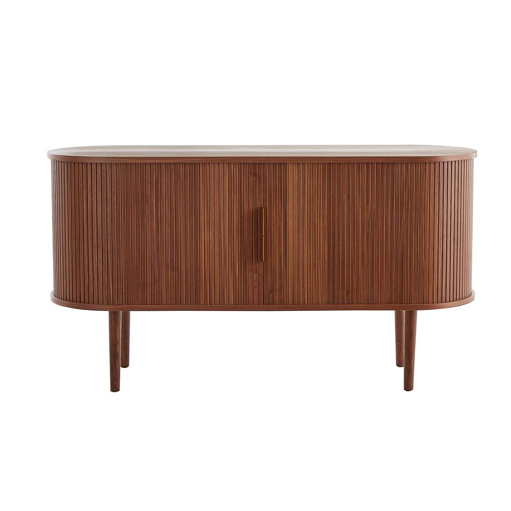 Miliboo - Vintage-Sideboard aus dunklem Walnussfurnier mit 2 Schiebetüren B138 cm EPIC