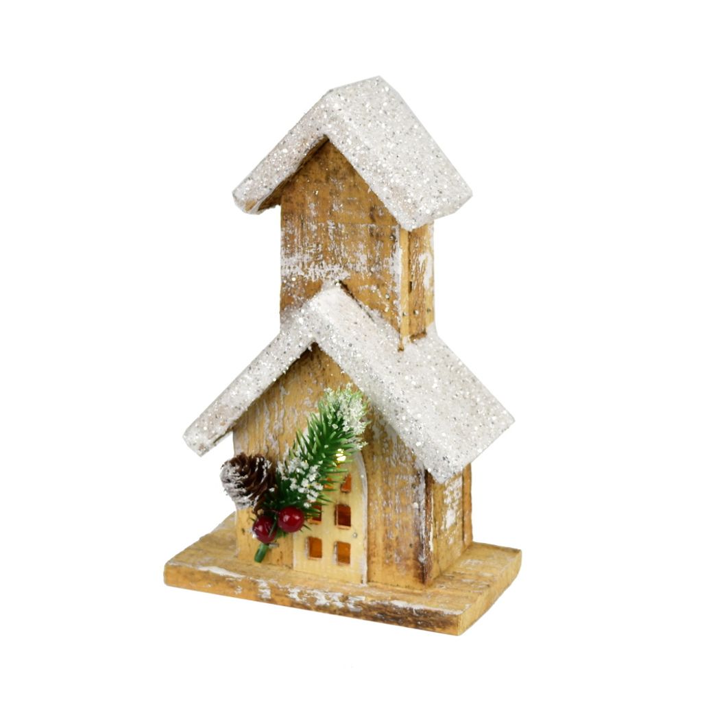 Kirche mit LED-Beleuchtung 19 cm