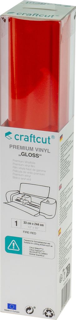 craftcut Premim Vinyl glänzend - 33 x 244 cm - Fire-Red
