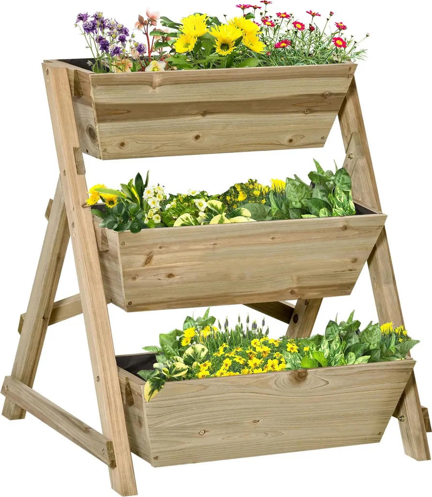 Jardin Vertical en Bois avec Insert Non-Tissé pour Potager Bio