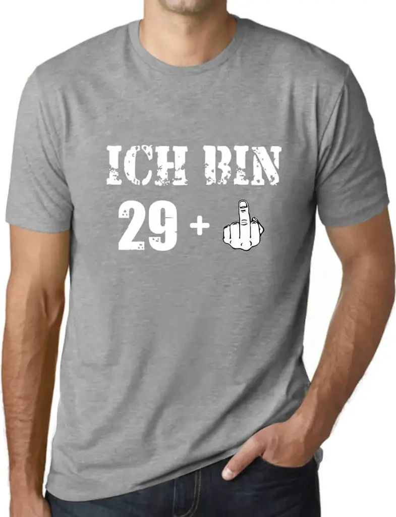 Herren Grafik T-Shirt Ich Bin 29 Plus Mittelfinger Geschenk 29. Geburtstag Jahrestag 29 Jahre Jubiläum 29 Jährige Mann Jahrgang 1995 Kurzarm Lustige